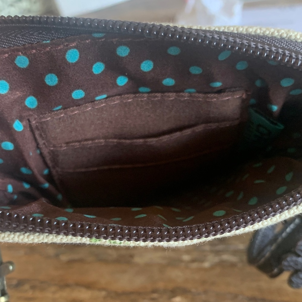 Chala Green and Brown Bird Crossbody Phone Bag - Picture 3 of 3